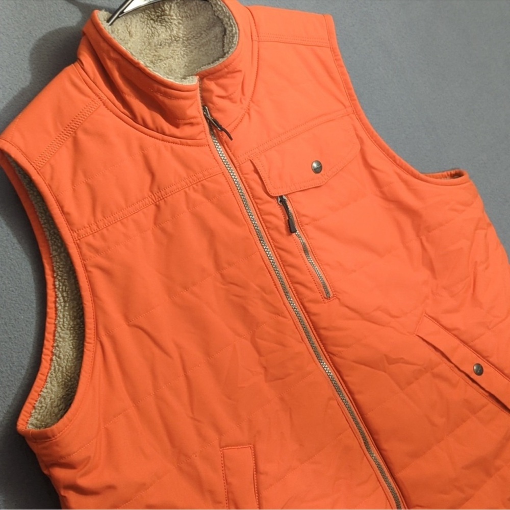 Carhartt Vest Women's 2XL (Estimated) Orange Reversible Sherpa Lined Utility